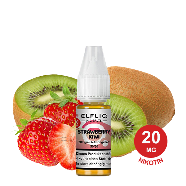 Elfliq By Elfbar - Strawberry Kiwi 20Mg Nikotin (10Ml) Elfliq Strawberry Kiwi 20 Mg