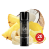 2x Tropenfrucht ELFA Pod mit Ananas, Banane, Zitronenscheiben und halbierter Kokosnuss im Hintergrund