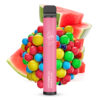 Einweg-Vaporizer „Watermelon Bubble Gum Elf Bar 600“ Mit Kaugummikugeln Und Wassermelonenscheiben Im Hintergrund.