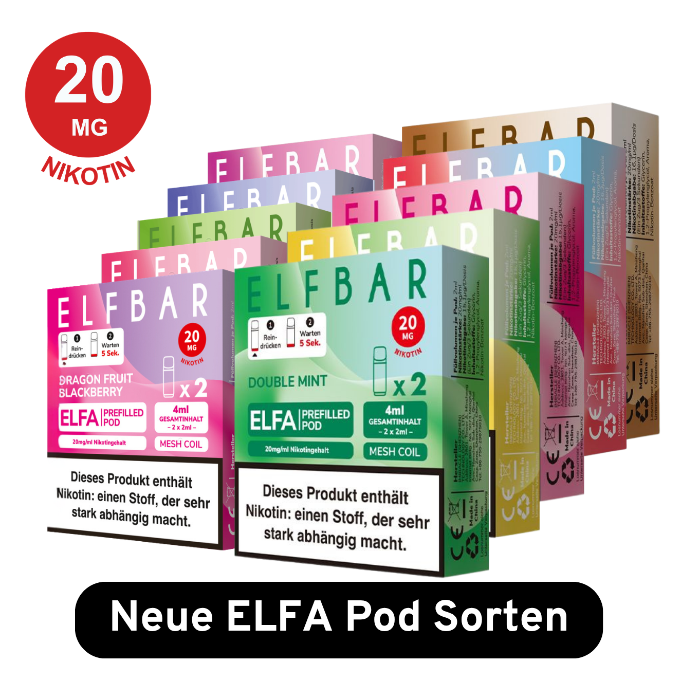 Elfbar Elfa Pods - 10Er Mix-Bundle (Neue Sorten)