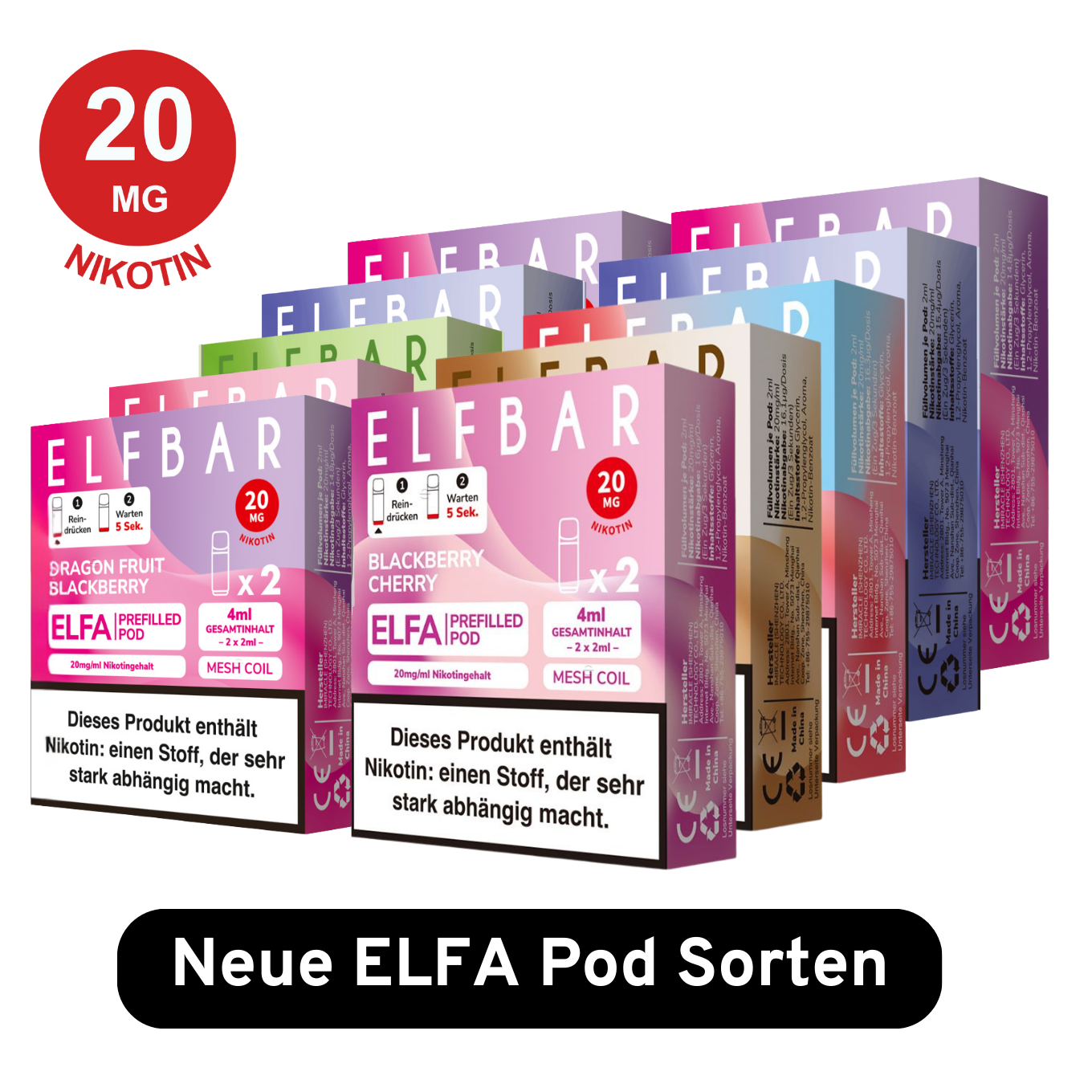 Elfbar Elfa Pods - 10Er Mix-Bundle (Neue Sorten)