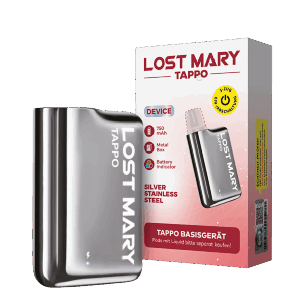 Lost Mary Tappo Akku - Silver Stainless Steel Tappo Basisgeraet Silver Stainless Steel