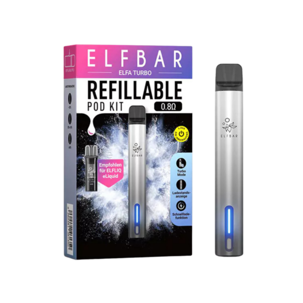 Elfbar Elfa Turbo Pod Kit– Aurora Black (Inkl. 0.8 Ohm Refill Pod) Elfa Turbo Aurora Black 2