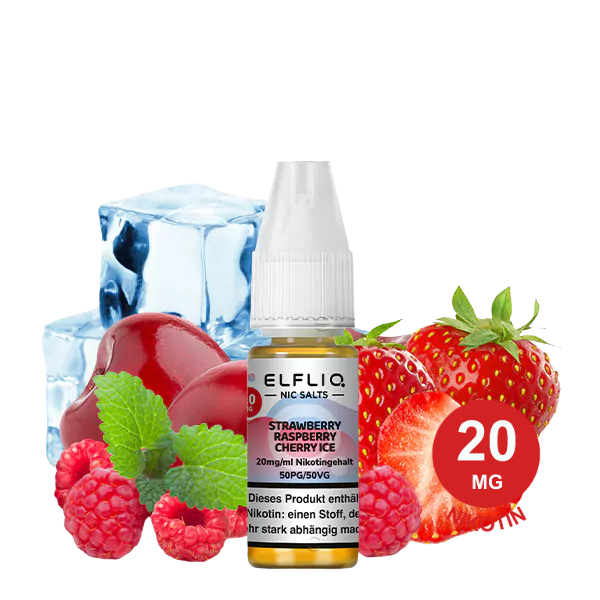 Elfliq By Elfbar - Strawberry Raspberry Cherry Ice 20Mg Nikotin (10Ml) Strawberry Raspberry Cherry Ice Elfliq 20Mg