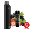 Elfa Master Probierset Black Knight Vape-Verpackung, Gemischte Beeren Geschmack, Etikett „20 Mg Nikotin“ Sichtbar.