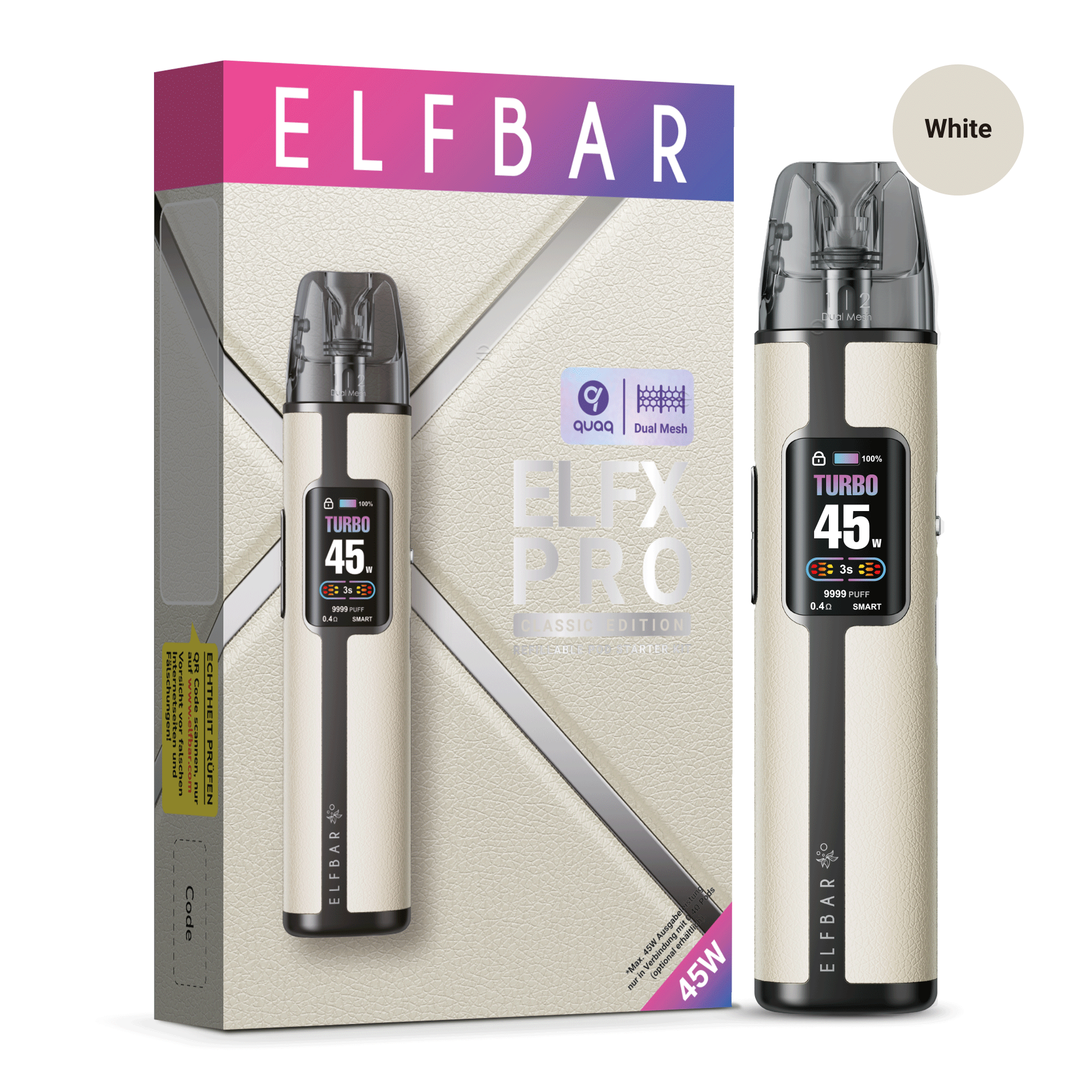 ELFBAR ELFX Pro Refill Kit 1200mAh White ELFBAR ELFX Pro Refill Kit 1200mAh White