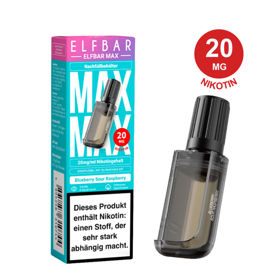 Elfbar Max Pod - Blueberry Sour Raspberry 20Mg Nikotingehalt – Bild 2