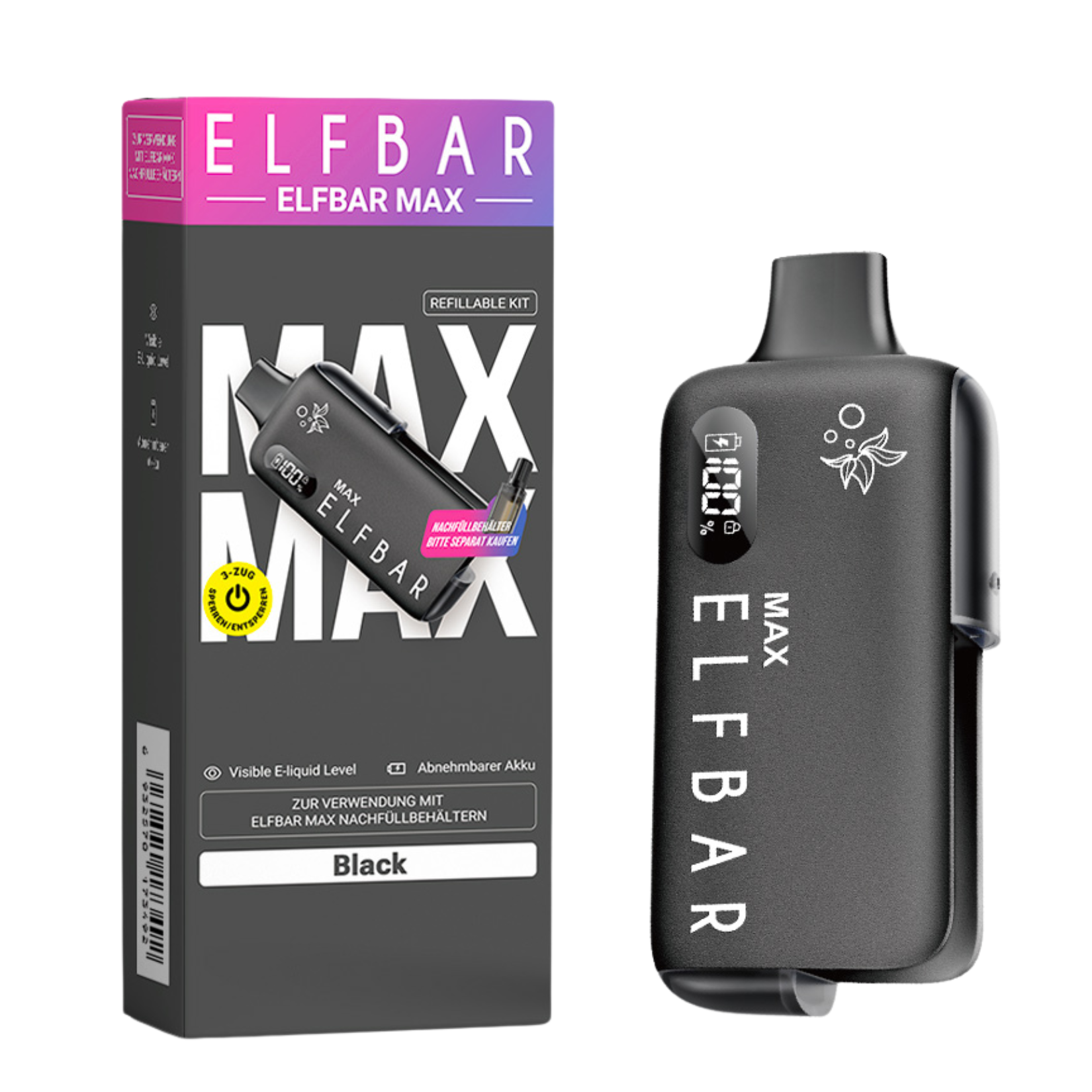Elfbar – Elfa Pods, Liquid, Und Elf Bar 600 Elfbar Max Black Package