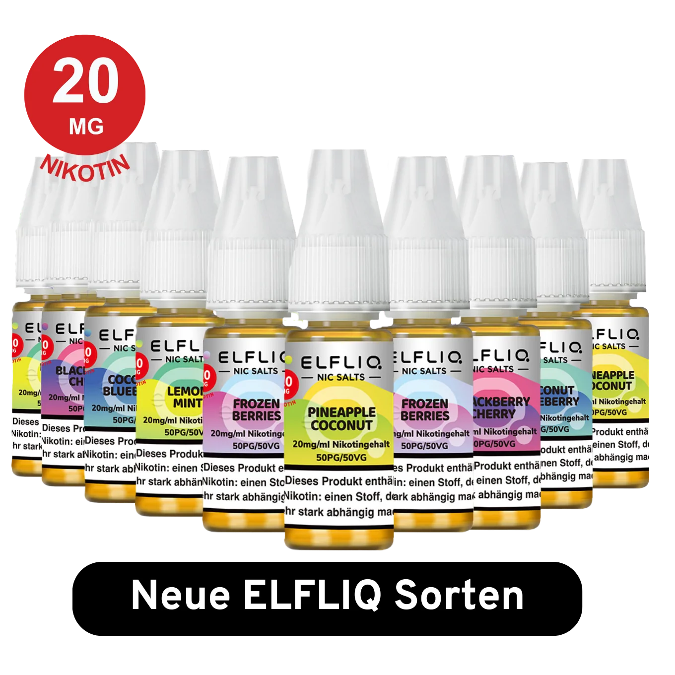 Elfbar Liquid 10Ml Nikotinsalz - Neue Sorten 10Er Bundle Mit 20Mg Nikotin.