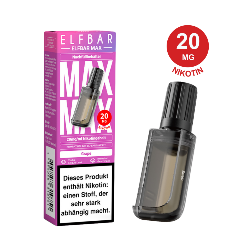 Elfbar Max Pod - Grape 20Mg Nikotingehalt – Bild 2