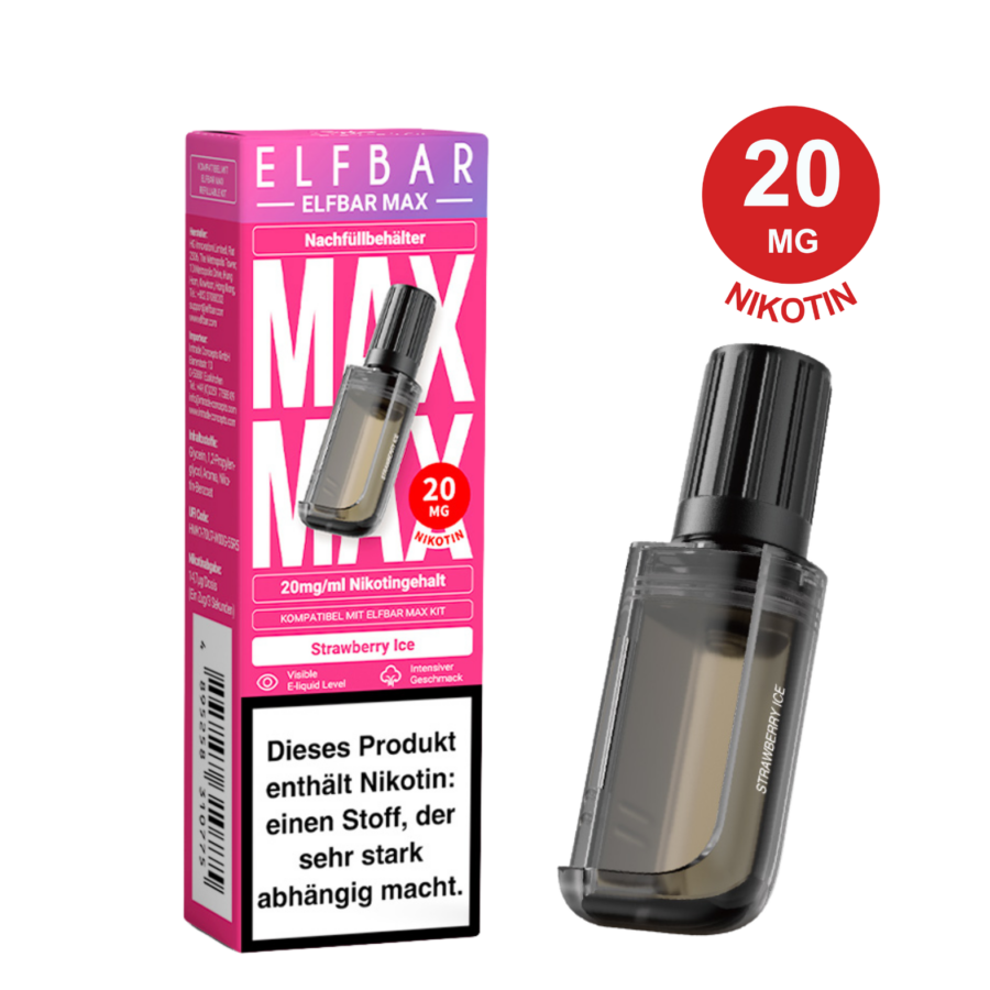 Elfbar Max Pod - Strawberry Ice 20Mg Nikotingehalt – Bild 2