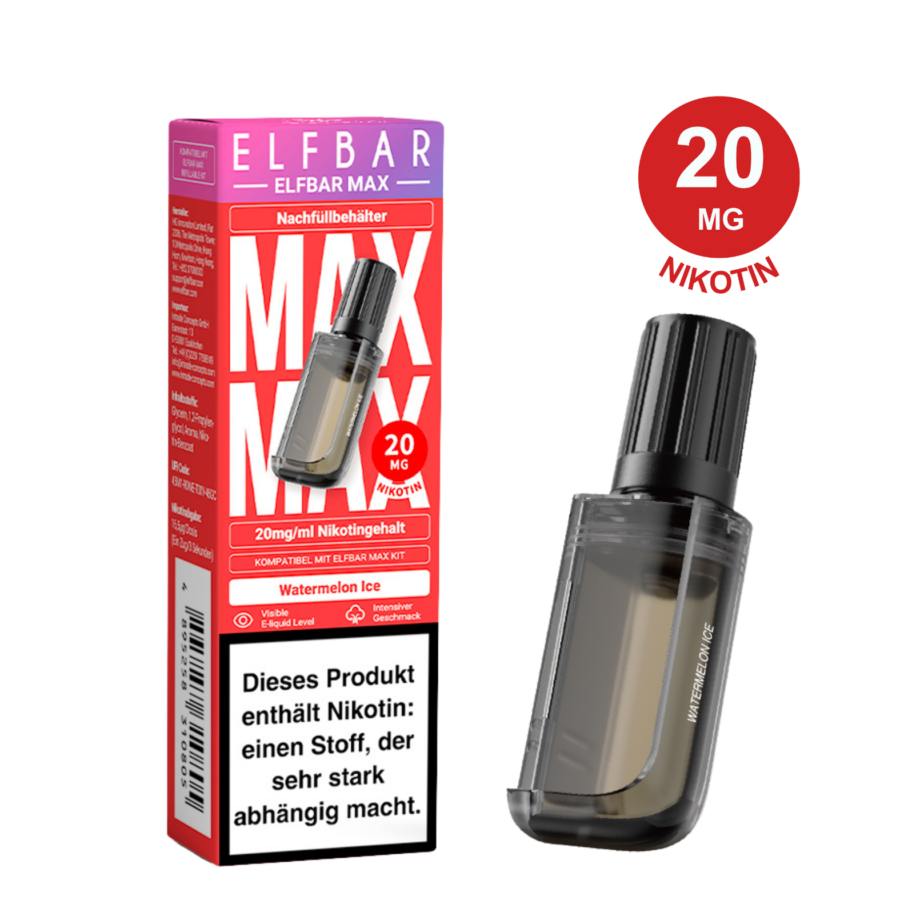 Elfbar Max Pod - Watermelon Ice 20Mg Nikotingehalt – Bild 2