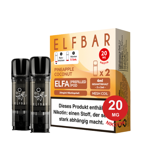 elfbar elfa kaufen ELFBAR ELFA Pod – Pineapple Coconut 20mg Nikotin (2er Pack)