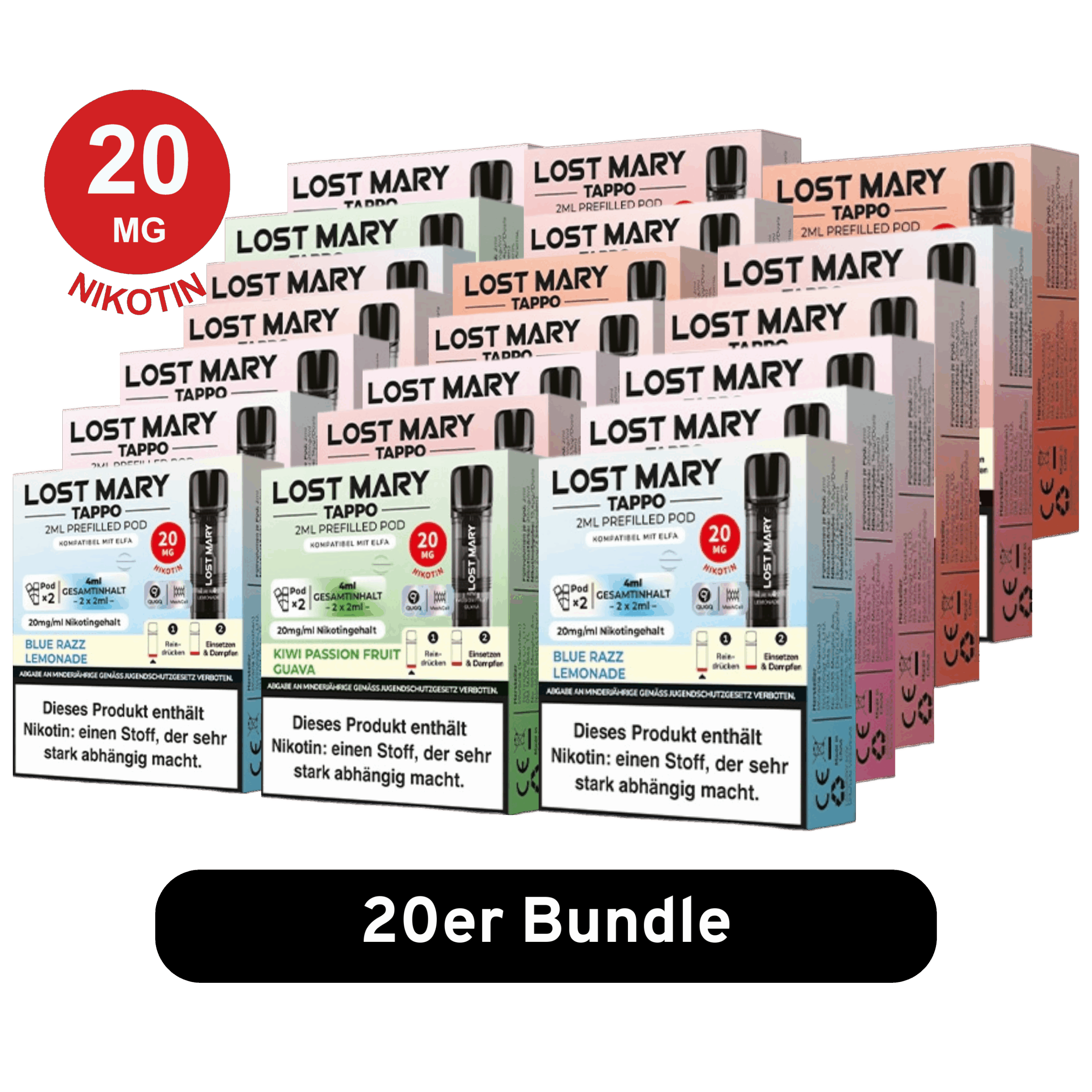 Elfbar – Elfa Pods, Liquid, Und Elf Bar 600 Tappo 20Er Mix Bundle Scaled