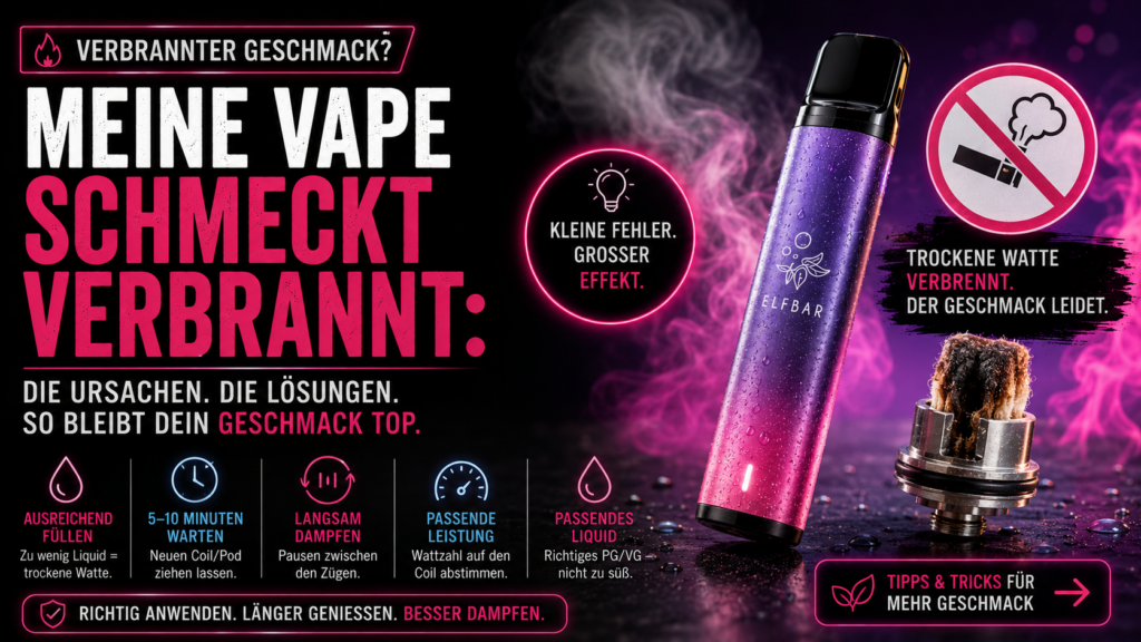 Hilfe, Meine Vape / E-Zigarette Schmeckt Verbrannt