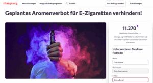 Petition Gegen Das Verbot Von Aromen In E-Zigaretten