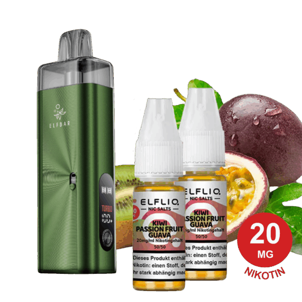 ELFBAR ELFX MEGA Probierset – Green & Kiwi Passion Fruit Guava (20mg Nikotin)