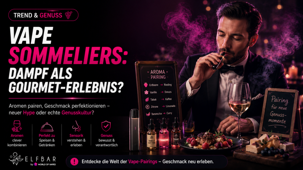 Vape Sommeliers Empfehlen Die Kombination Von Vape-Aromen Mit Speisen Und Getränken. Ist Das Ein Neuer Hype?