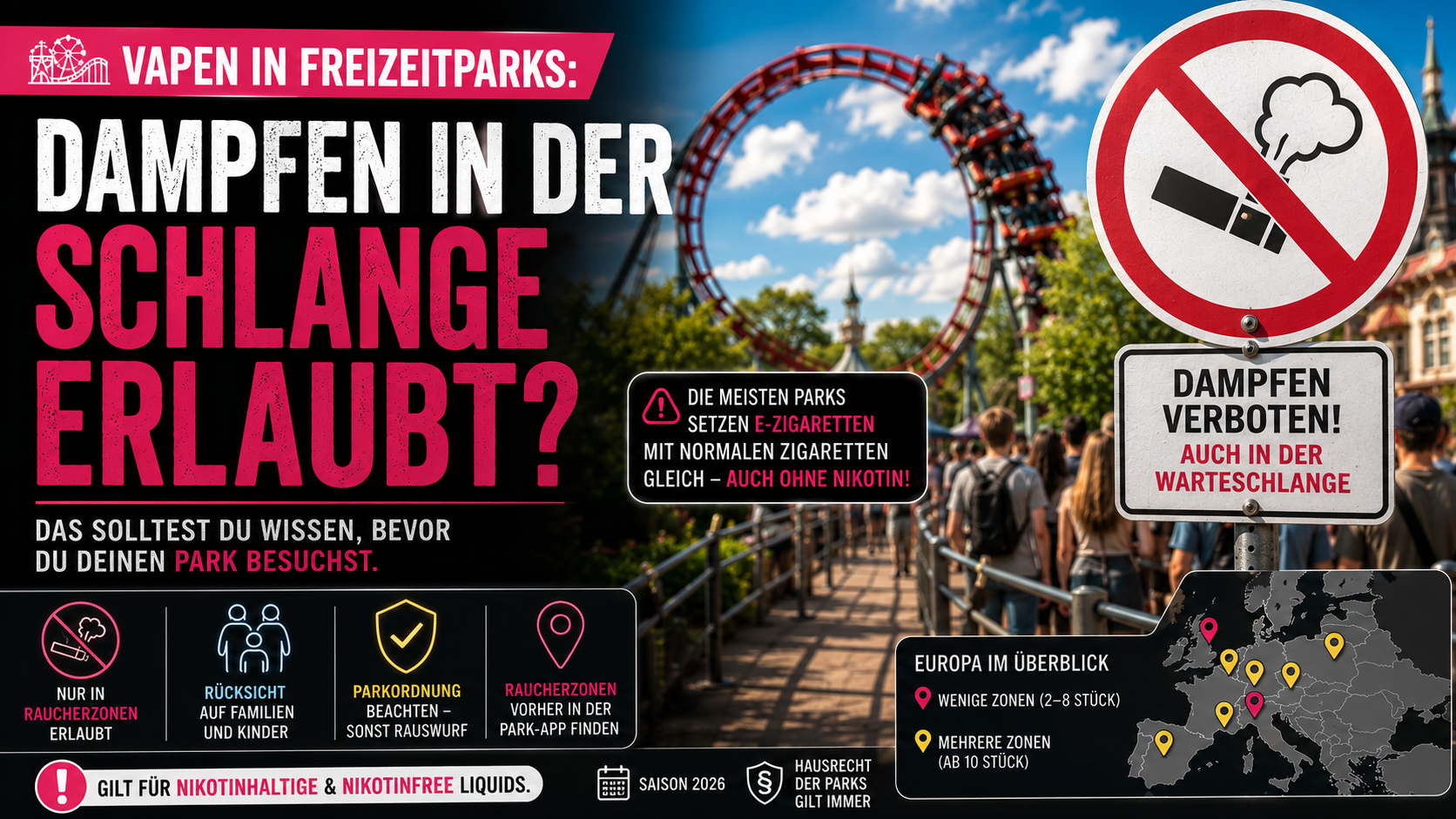 Vapen In Freizeitparks – Dampfen In Der Warteschlange Erlaubt?