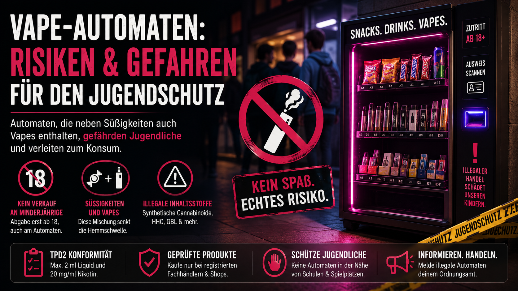 Verkaufsautomat Mit Snacks Und Vapes: Risiken Für Den Jugendschutz